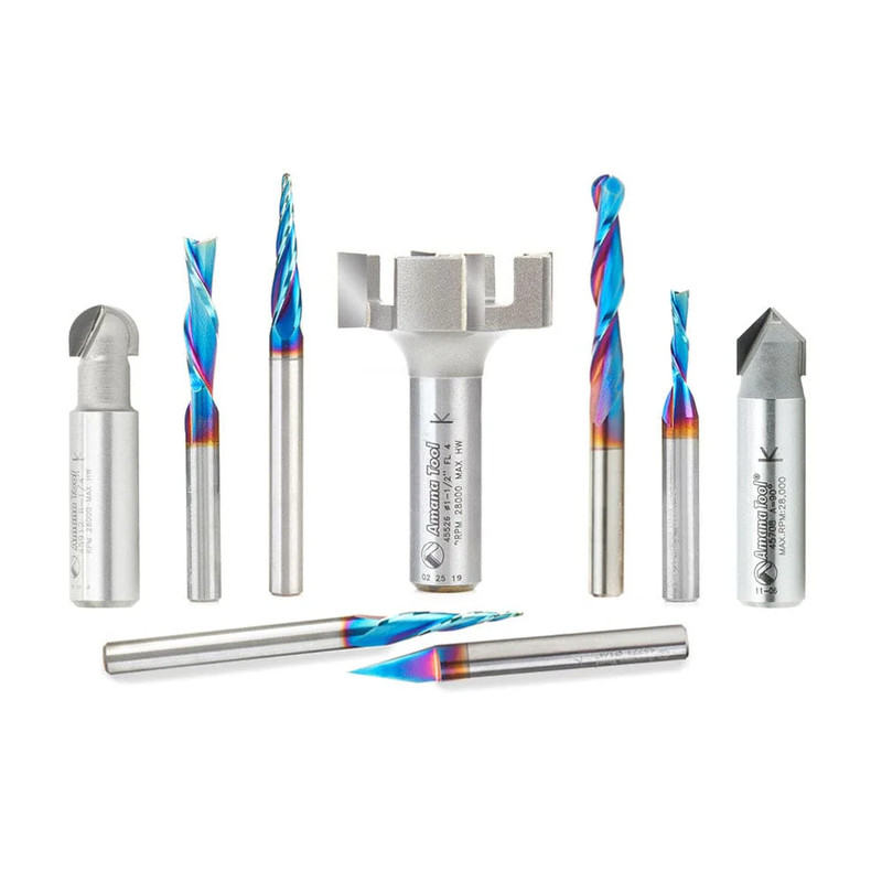 9-piece Spektra CNC Bit Set for Axiom AutoRouter by Amana Tool